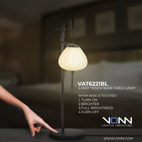 Artisan Collection/LECCE Series 20 inch 5.00 watt Black Table Lamp Portable Light